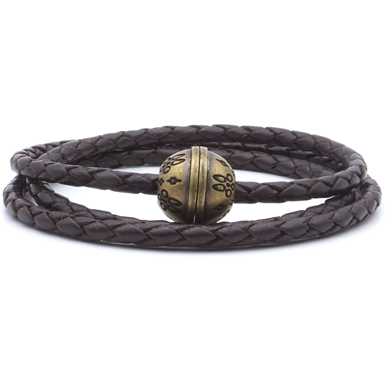 Mens leather bracelet Mens triple wrap turquoise braided leather bracelet